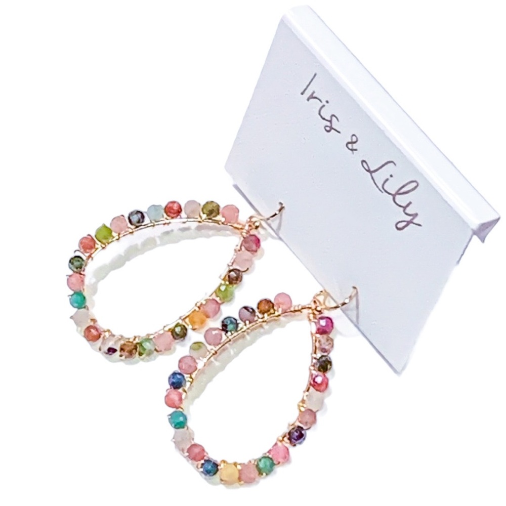 Iris & Lily Beaded Hoop Earrings